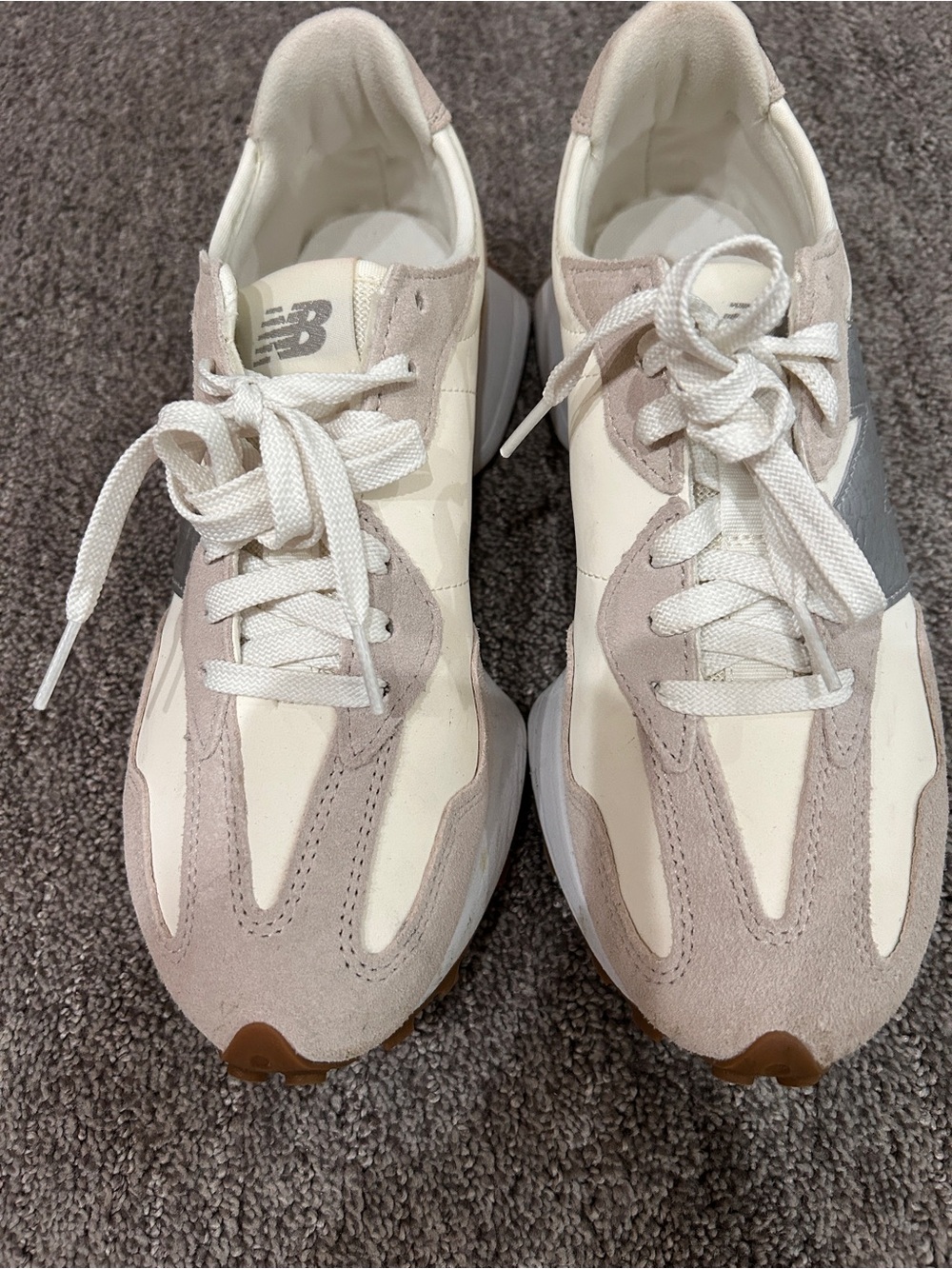 New Balance Women's White & Taupe Retro Runner Sneakers